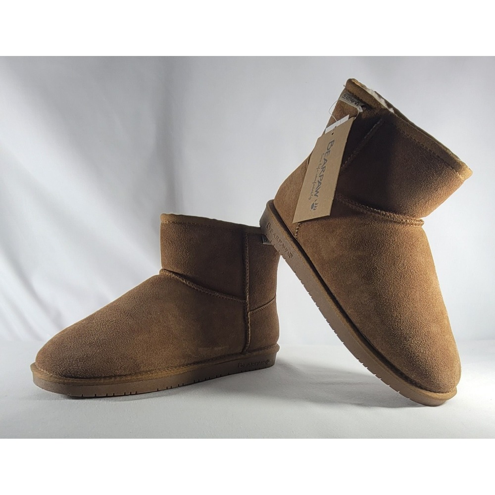 Bearpaw Shorty Women's Winter Boots In Demi Hickory Size 11 Medium Shearling